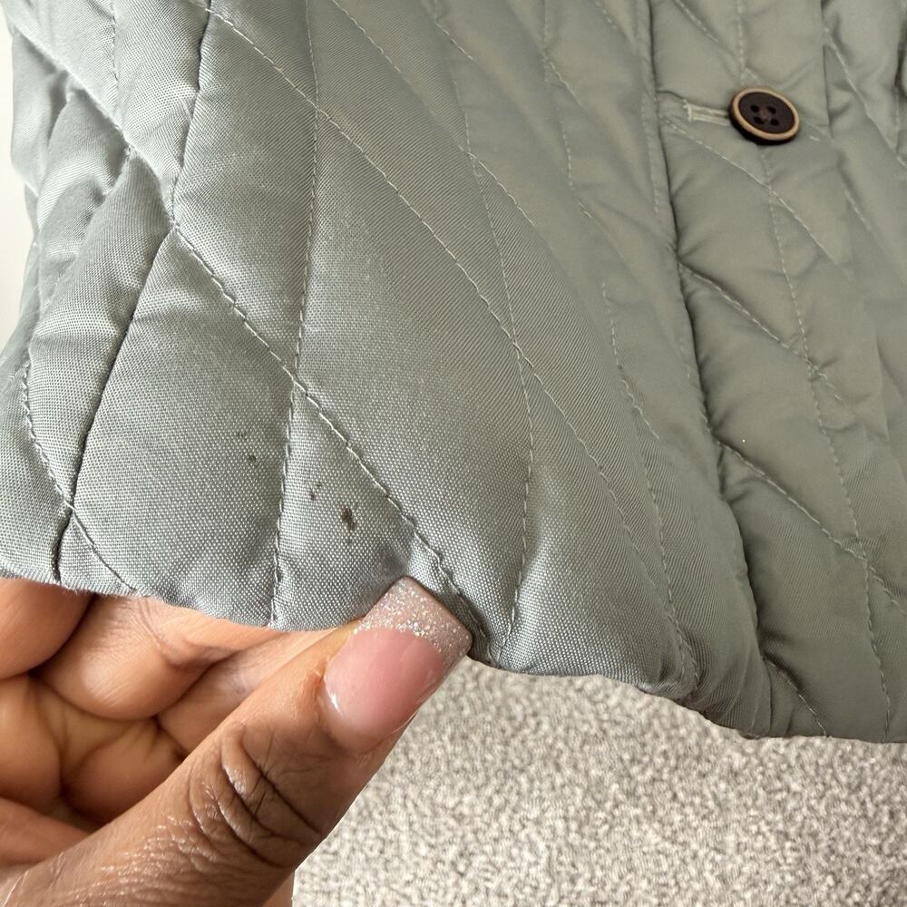 Eddie Bauer Women’s S Jacket Gray Premium Goose Down Quilted Faux Fur Collar - Picture 3 of 5